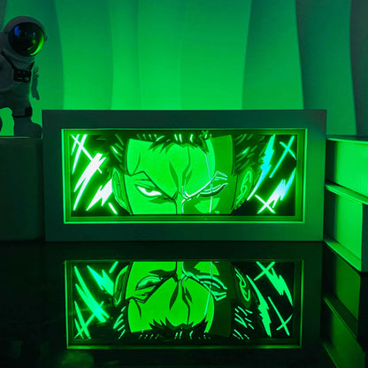 Anime Light Box Paper Cut Shadow Lightbox Wood Frame Nightlight for Child Bedroom Decor Led Night Light 3d Desk Lamp Gifts