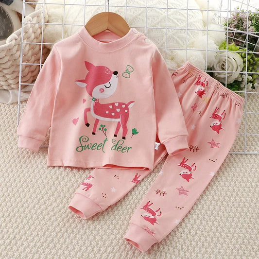 Animal Sleepwear Children Pajamas Sets Unisex Kids Autumn Clothing Durable Soft Warm Comfort Baby Fall Clothes Cartoon