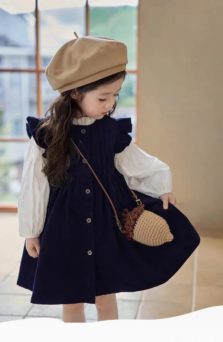 Girls’ 2-Piece Long Sleeve Top & Skirt Set – Soft Spring Autumn Outfit with Elastic Waist, Coordinated Toddler & Kids Clothes