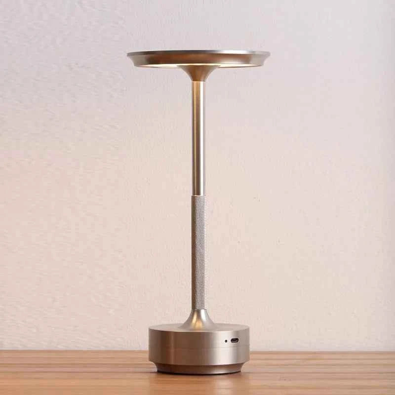 Aluminum Alloy Simple Decorative Lamp LED Night Light Infinitely Dimmable Atmosphere Retro Portable Rechargeable Touch Desk Lamp