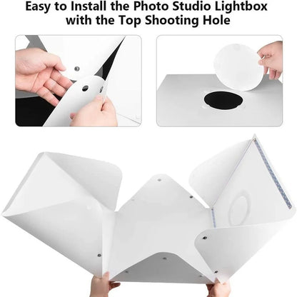 12" 30cm Folding Lightbox Portable Photography LED Photo Studio Shooting Tent Softbox Background Kit MINI Light Box DSLR Camera