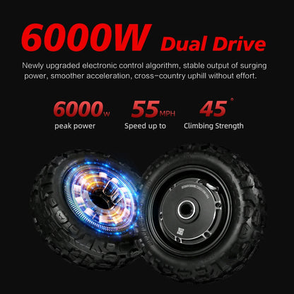 BOYUEDA S3 E-Scooter 6000W Dual Motor 60V 38AH Lithium Battery Off-road Scooters Electric 11Inch City Folding Electric Scooter