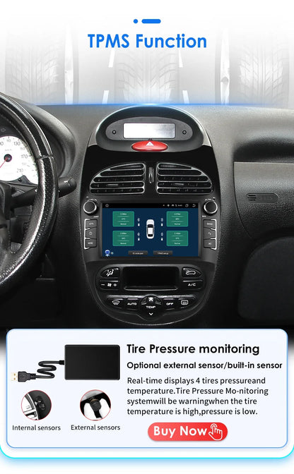 7862 Android Car Radio Player for Peugeot 206 206CC 206SW 2000 -2008 Car Stereo Multimedia Audio Wireless Carplay 7inch headunit