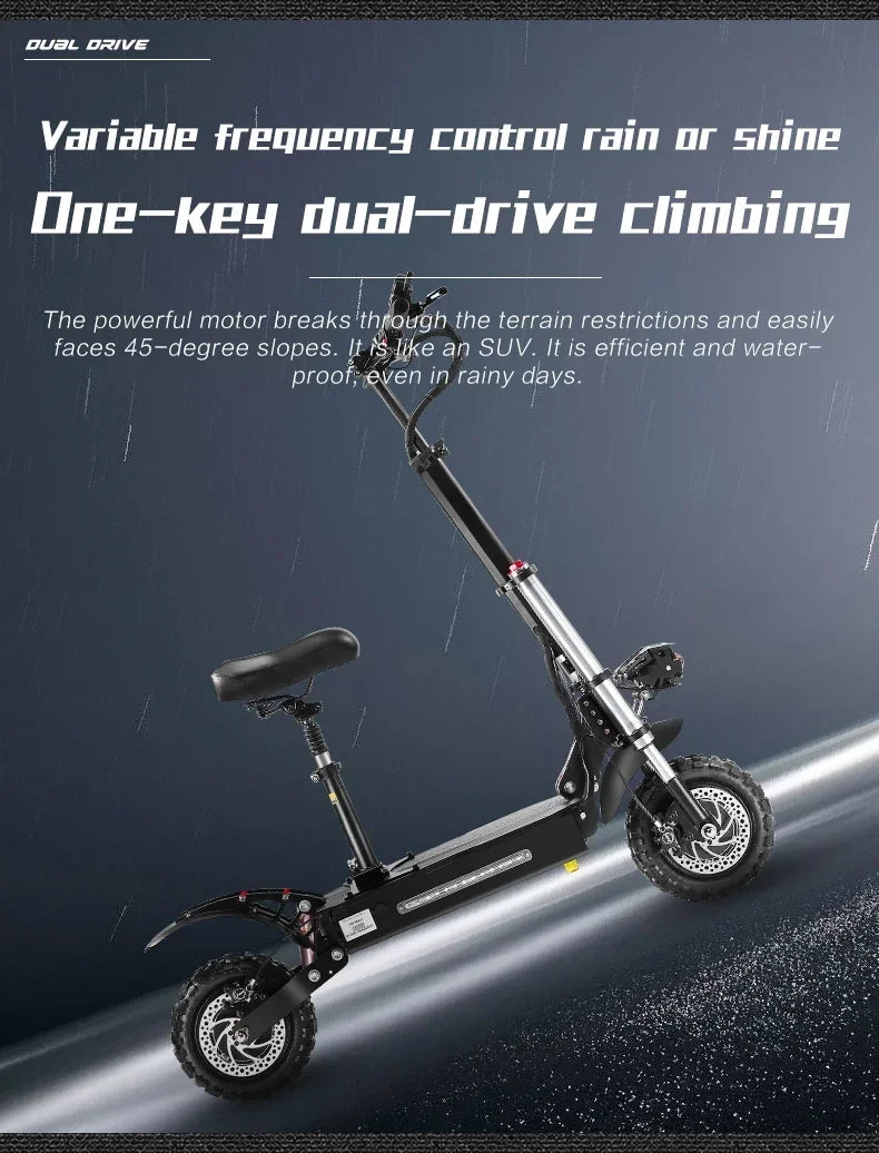 BOYUEDA S3 E-Scooter 6000W Dual Motor 60V 38AH Lithium Battery Off-road Scooters Electric 11Inch City Folding Electric Scooter