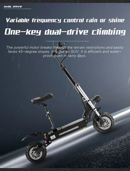 BOYUEDA S3 E-Scooter 6000W Dual Motor 60V 38AH Lithium Battery Off-road Scooters Electric 11Inch City Folding Electric Scooter