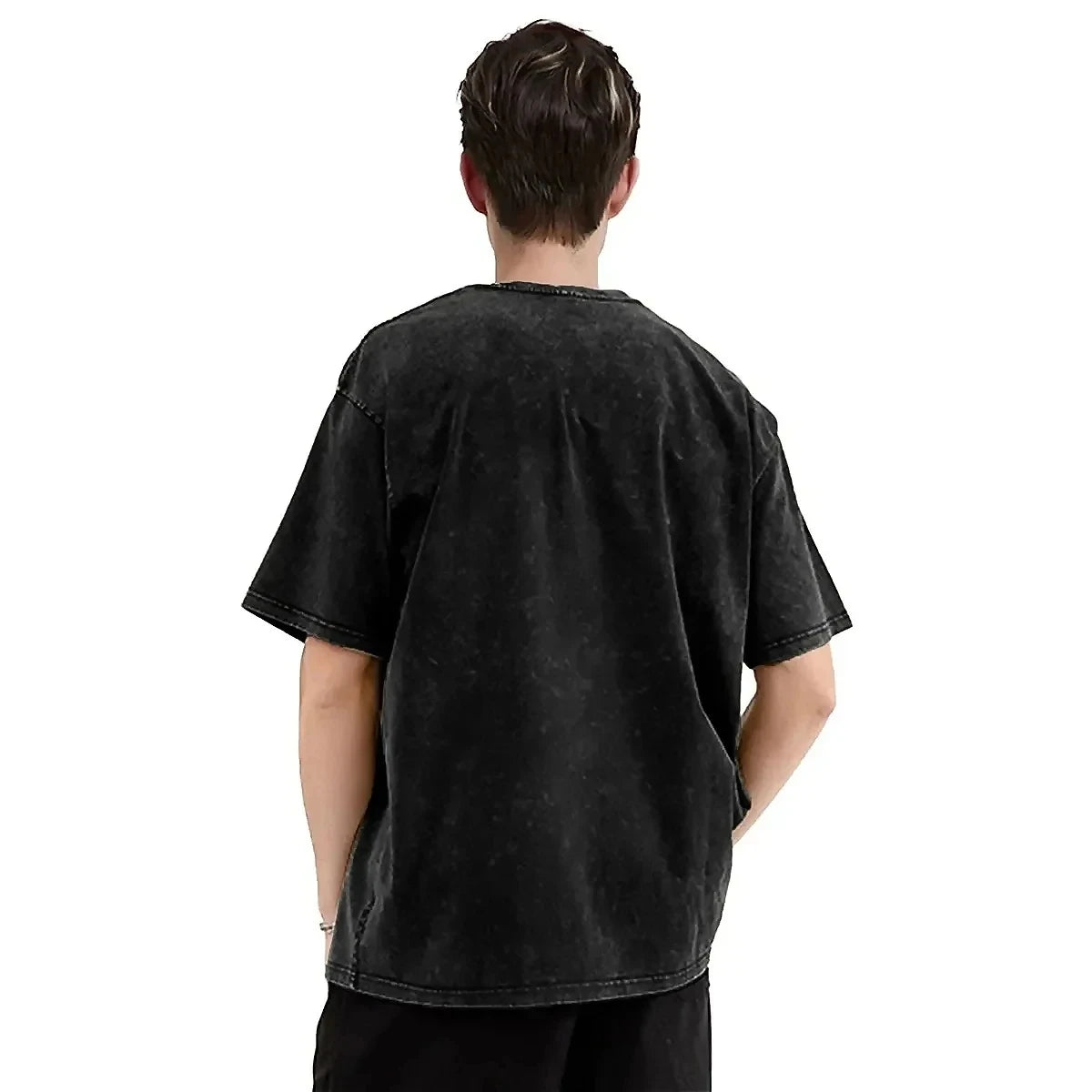 Demon Slayer Men's and Women's Washed T-Shirt Douma Summer and Spring New Anime Tee Retro Distressed Oversize Short Sleeve
